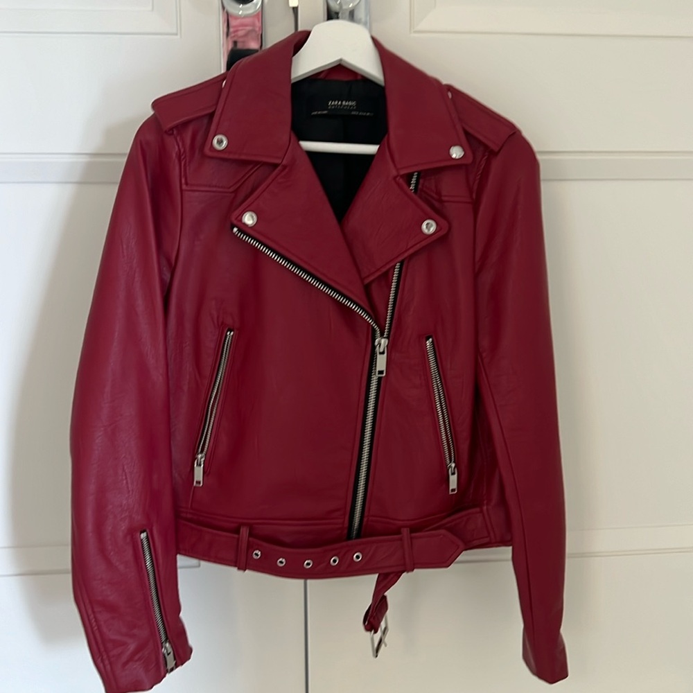 Red leather jacket